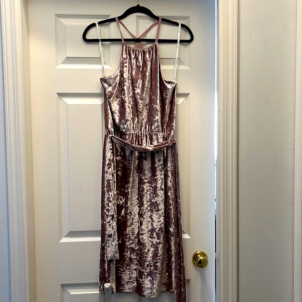 Ever New Velour Mauve/Grey Dress